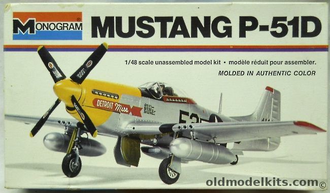 Monogram 1/48 Mustang P-51D Detroit Miss - White Box Issue, 5101 plastic model kit